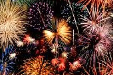 a group of fireworks in the sky